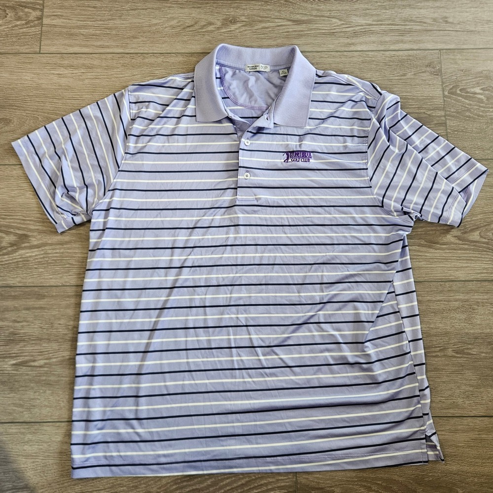 Bermuda Sands XP Mens XL Purple‎ Striped Golf Polo Stoneybrook Golf Club Shirt